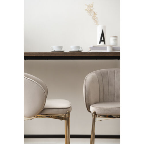 Стул полубарный coral, велюр, серо-бежевый 2