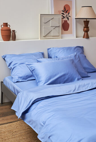 Комплект постельного белья из премиального сатина сиреневого цве 5