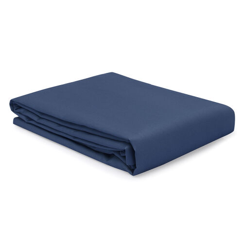 Простыня на резинке из премиального сатина темно-синего цвета из 2