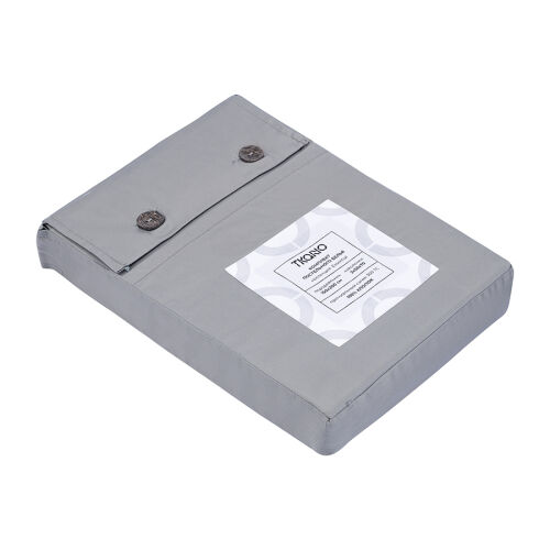 Комплект постельного белья из премиального сатина светло-серого  7