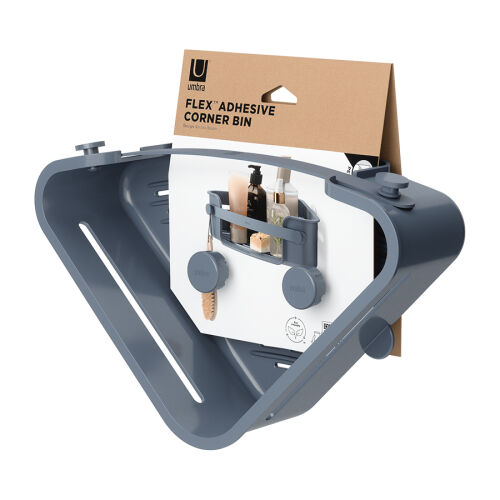 Органайзер для душа flex adhesive угловой, голубой 6