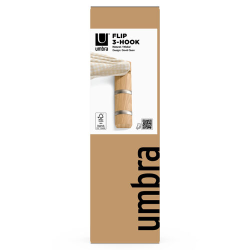 Вешалка настенная flip, 3 крючка, натуральное дерево 7