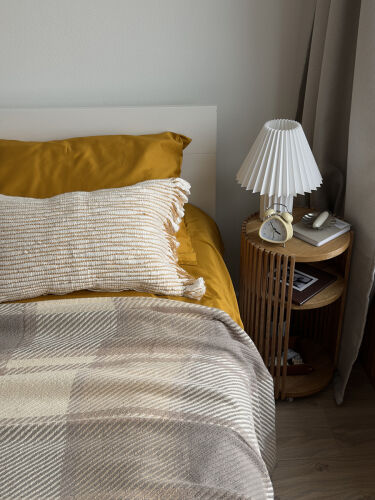 Комплект постельного белья из премиального сатина горчичного цве 1