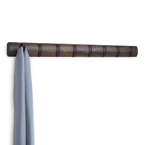 Вешалка настенная flip, 84,5 см, черная/орех, 8 крючков 2