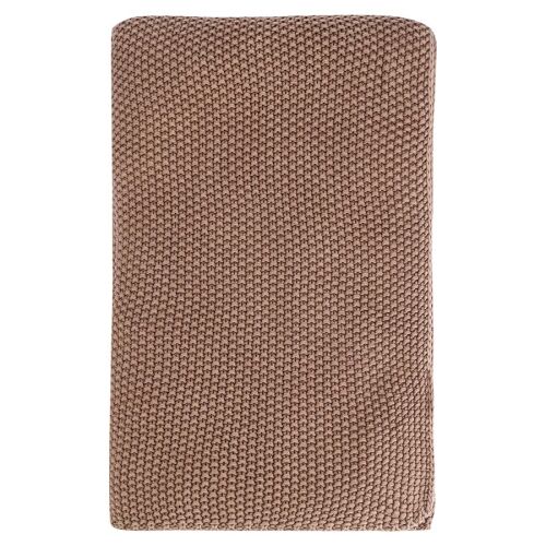 Плед из стираного хлопка цвета мокко из коллекции essential, 130x180 см