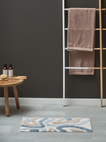 Коврик для ванной flow серо-синего цвета из коллекции ethnic, 50 1