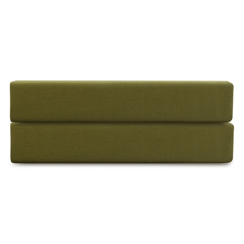 Простыня на резинке из премиального сатина оливкового цвета из коллекции essential, 160х200х30 см