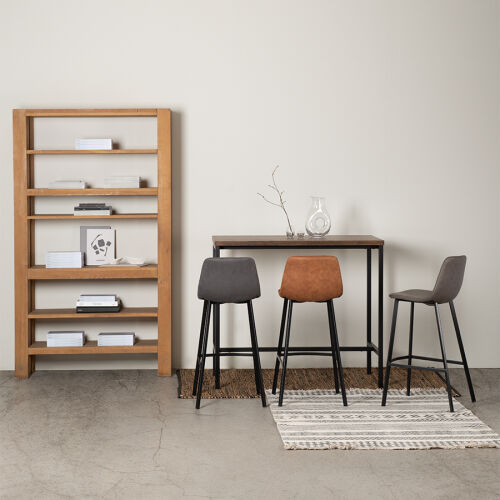 Стул барный hugh, экокожа, серо-коричневый 2