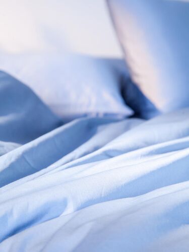 Комплект постельного белья из премиального сатина джинсово-синег 2