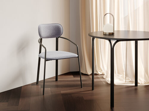 Стул ror, round, рогожка, черный/серый 4