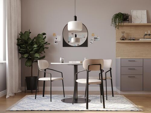 Стул ror, round, велюр, черный/бежевый 4