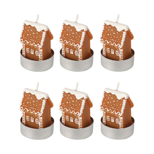 Набор декоративных свечей gingerbread houses из коллекции new year essential, 6 шт.