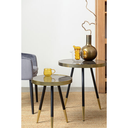 Столик hedda, D55 см, черный/матовое золото 1