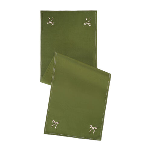 Дорожка на стол fancy bows оливкового цвета из коллекции essenti 6