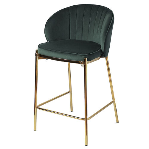 Стул полубарный coral, велюр, темно-зеленый