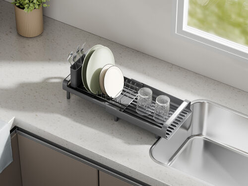Сушилка для посуды atle раздвижная малая, серая 2