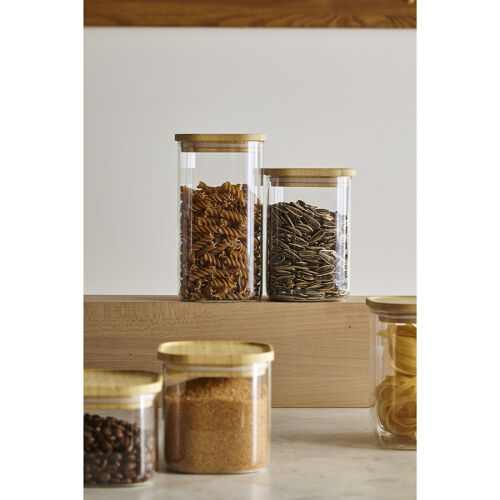Банка для хранения квадратная glass bamboo, 1,5 л 3 Банка для хранения квадратная glass bamboo, 1,5 л 3