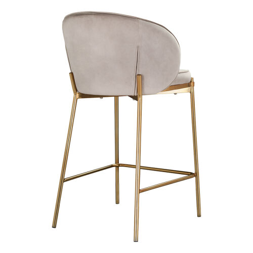 Стул полубарный coral, велюр, серо-бежевый 3