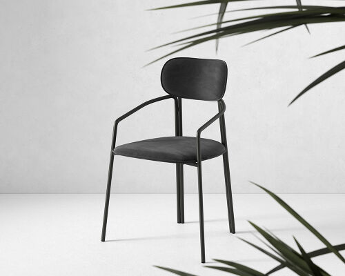 Стул ror, round, велюр, черный/черный 3