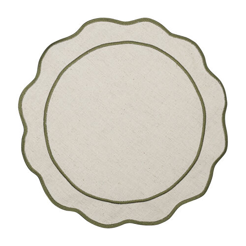 Салфетка под приборы anemone из коллекции trendy ruffles, D38 см, оливковый