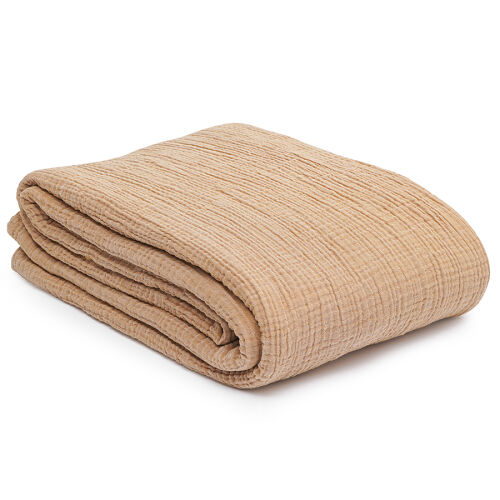 Покрывало двухстороннее из многослойного муслина цвета охры из к 1