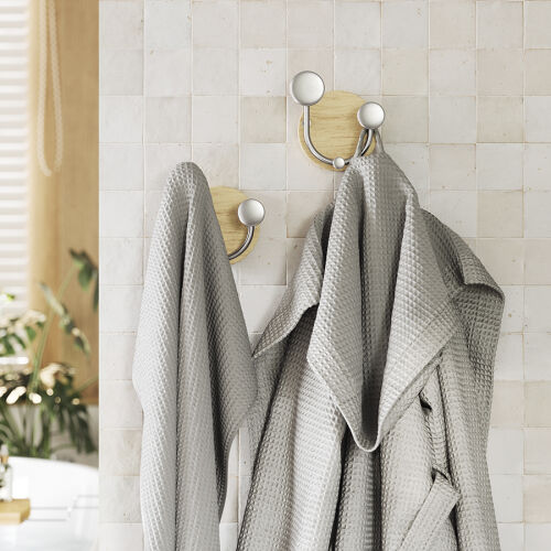 Вешалка настенная melody, 2 крючка, натуральное дерево/никель 2