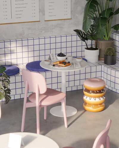 Стул saga, рогожка, розовый 3