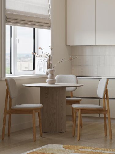 Стул с обивкой saga, рогожка, бежевый 2