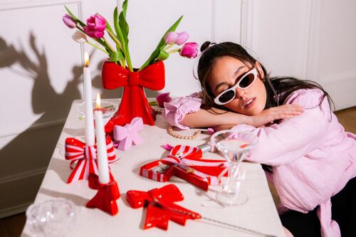 Подсвечник bow, 11х12х5 см, красно-белый 6