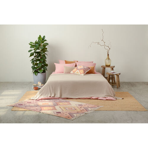 Ковер из хлопка с этническим орнаментом цвета лаванды из коллекц 5