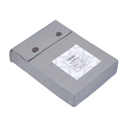 Комплект постельного белья из премиального сатина светло-серого  7