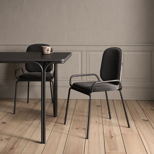 Стул ror, double frame, велюр, черный /черный 7