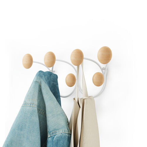 Вешалка настенная dotsy, белая/натуральное дерево 3