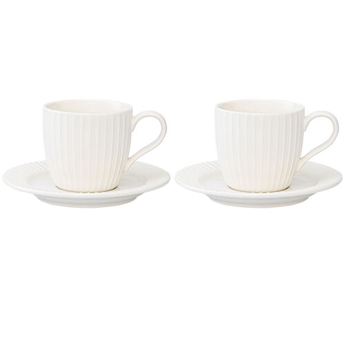 Набор чашек с блюдцами soft ripples, dual glazing, 125 мл, 2 шт.