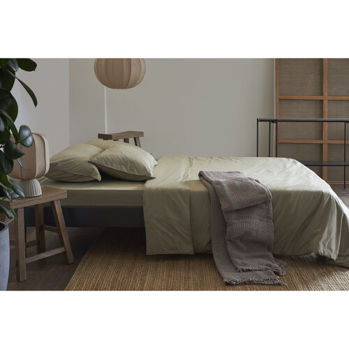 Комплект постельного белья из стираного перкаля бежево-серого цв 3