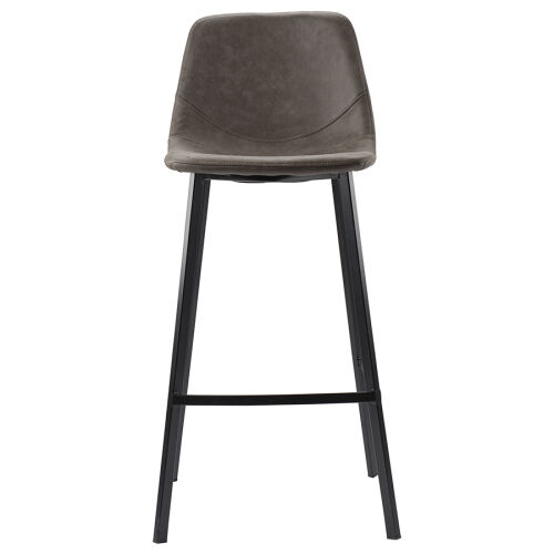 Стул барный hugh, экокожа, серо-коричневый 1