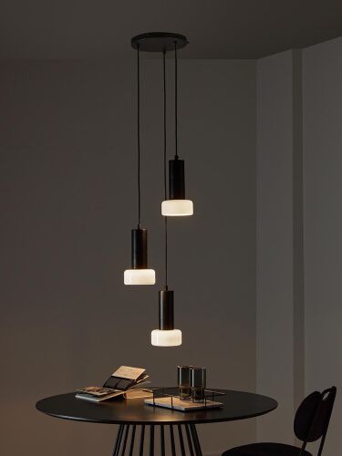 Светильник подвесной каскадный fungus, D15х25 см, 3 плафона, бел 3