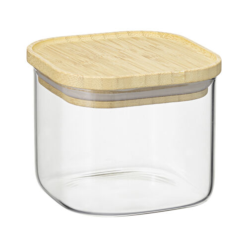 Банка для хранения квадратная glass bamboo, 600 мл 1 Банка для хранения квадратная glass bamboo, 600 мл 1