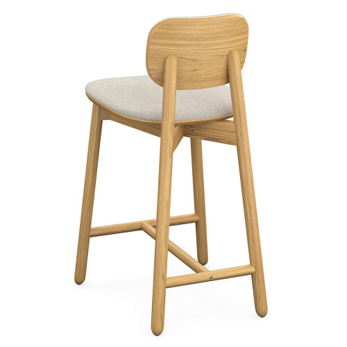 Стул полубарный с обивкой saga, рогожка, бежевый 5