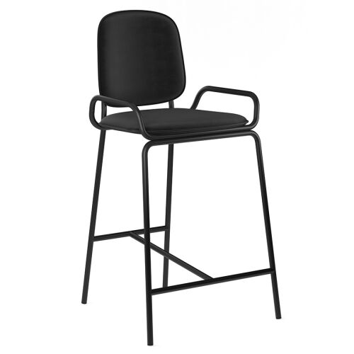 Стул полубарный ror, 2 frame, велюр, черный/черный 1