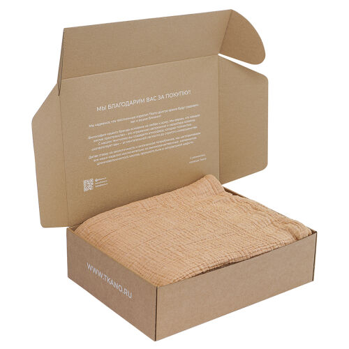 Покрывало двухстороннее из многослойного муслина цвета охры из к 5