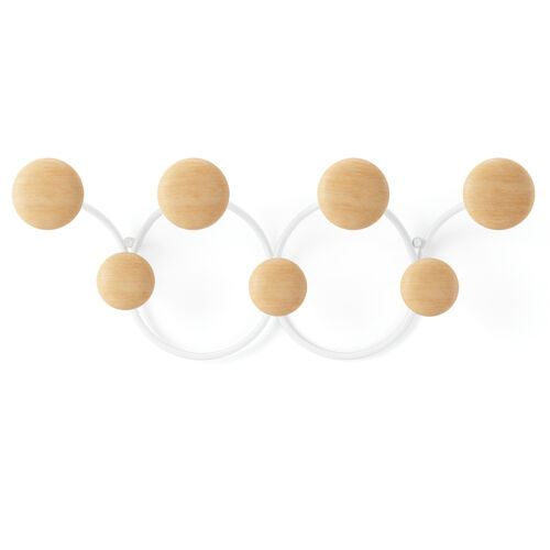 Вешалка настенная dotsy, белая/натуральное дерево 4