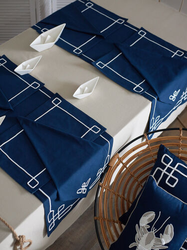 Дорожка на стол navy story из коллекции sea treasures, 45х150 см 2 Дорожка на стол navy story из коллекции sea treasures, 45х150 см 2