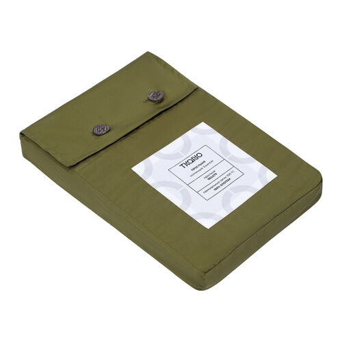 Простыня из премиального сатина оливкового цвета из коллекции es 5