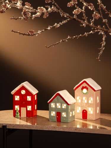Домик с подсветкой arslev из коллекции new year essential, 11 см 2