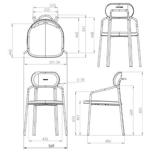 Стул ror, round, рогожка, черный/серый 7 Стул ror, round, рогожка, черный/серый 7