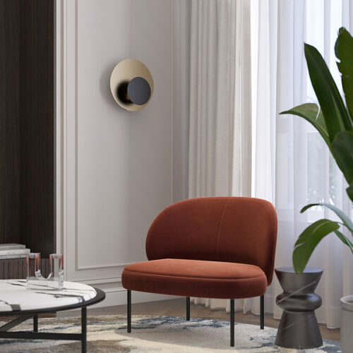 Светильник настенный stone, D35,5х15,5 см, черный/золотистый 5