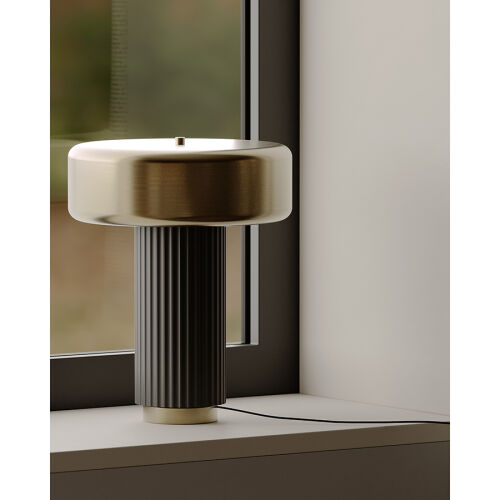 Лампа настольная stone, D27х35 см, черная/золотистая 3