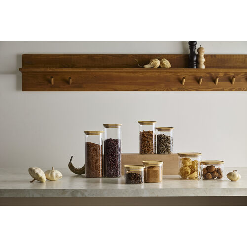 Банка для хранения квадратная glass bamboo, 1,1 л 2 Банка для хранения квадратная glass bamboo, 1,1 л 2