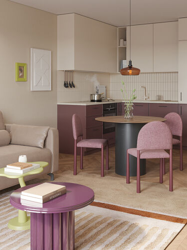 Столик кофейный vivlend, D57 см, ночная слива 4